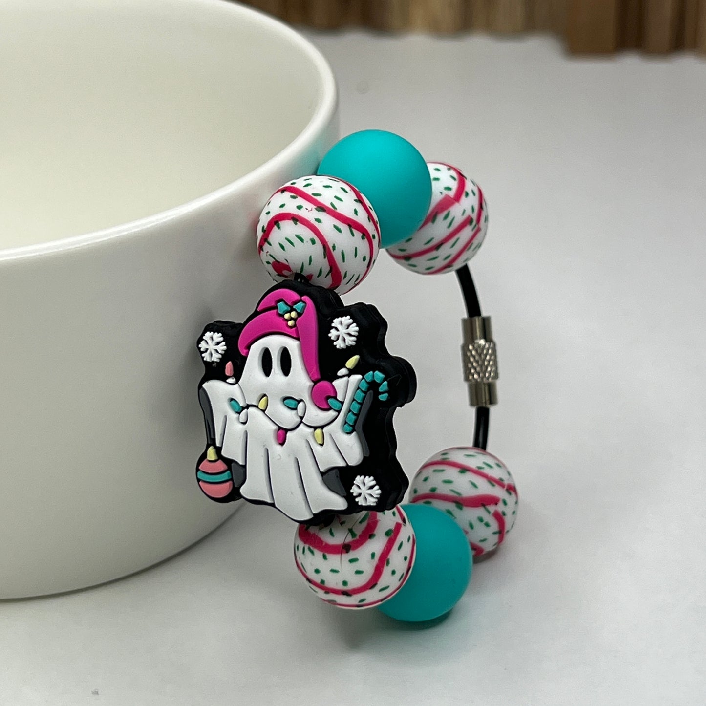 Christmas Ghost Cup Charm