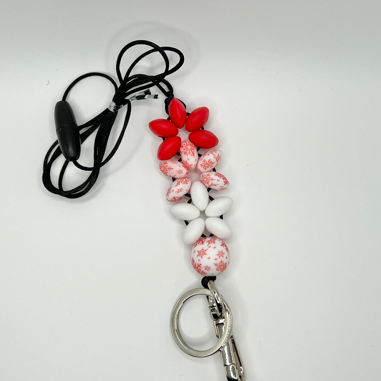 Red Snowfall Flower Lanyard