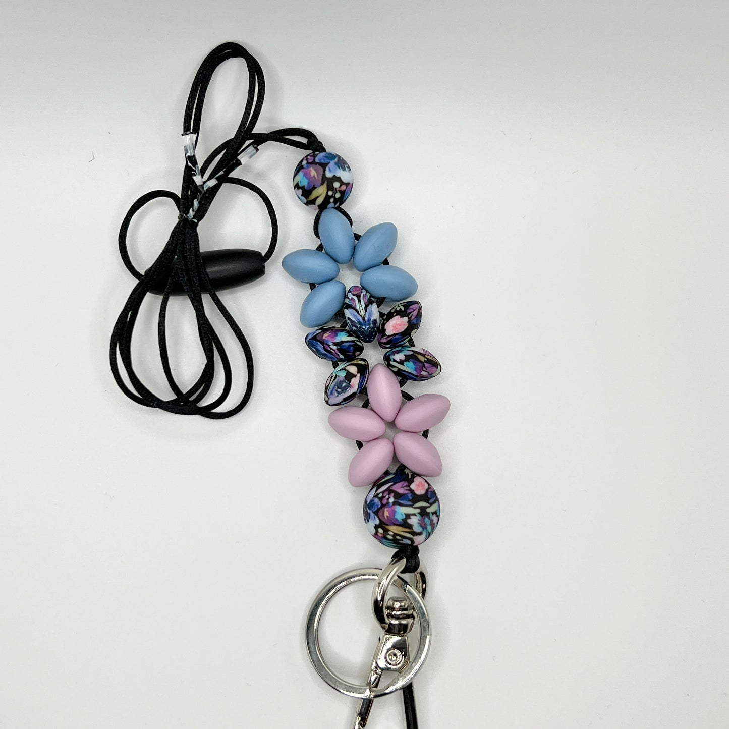 Midnight Blossom Flower Lanyard