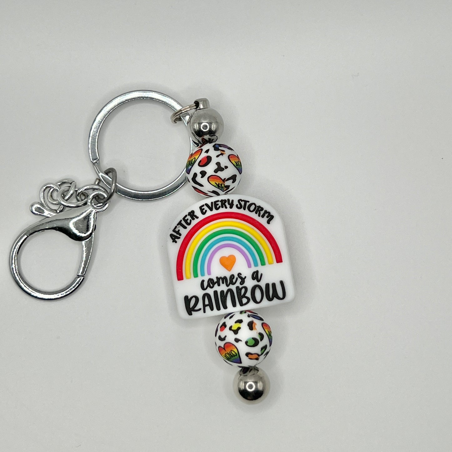 Rainbow Baby Silver Keychain Bar