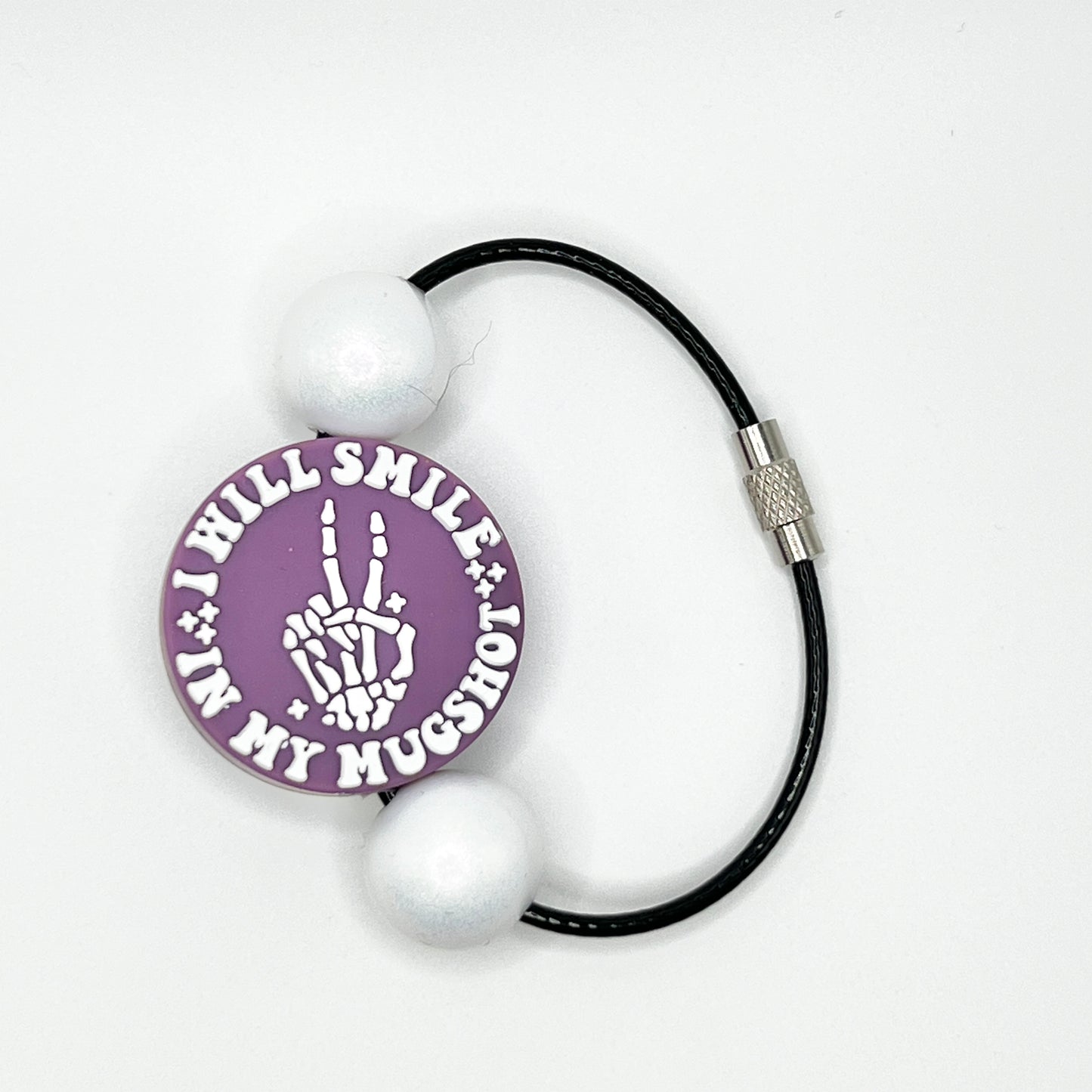 Purple Mugshot Smile Cup Charm