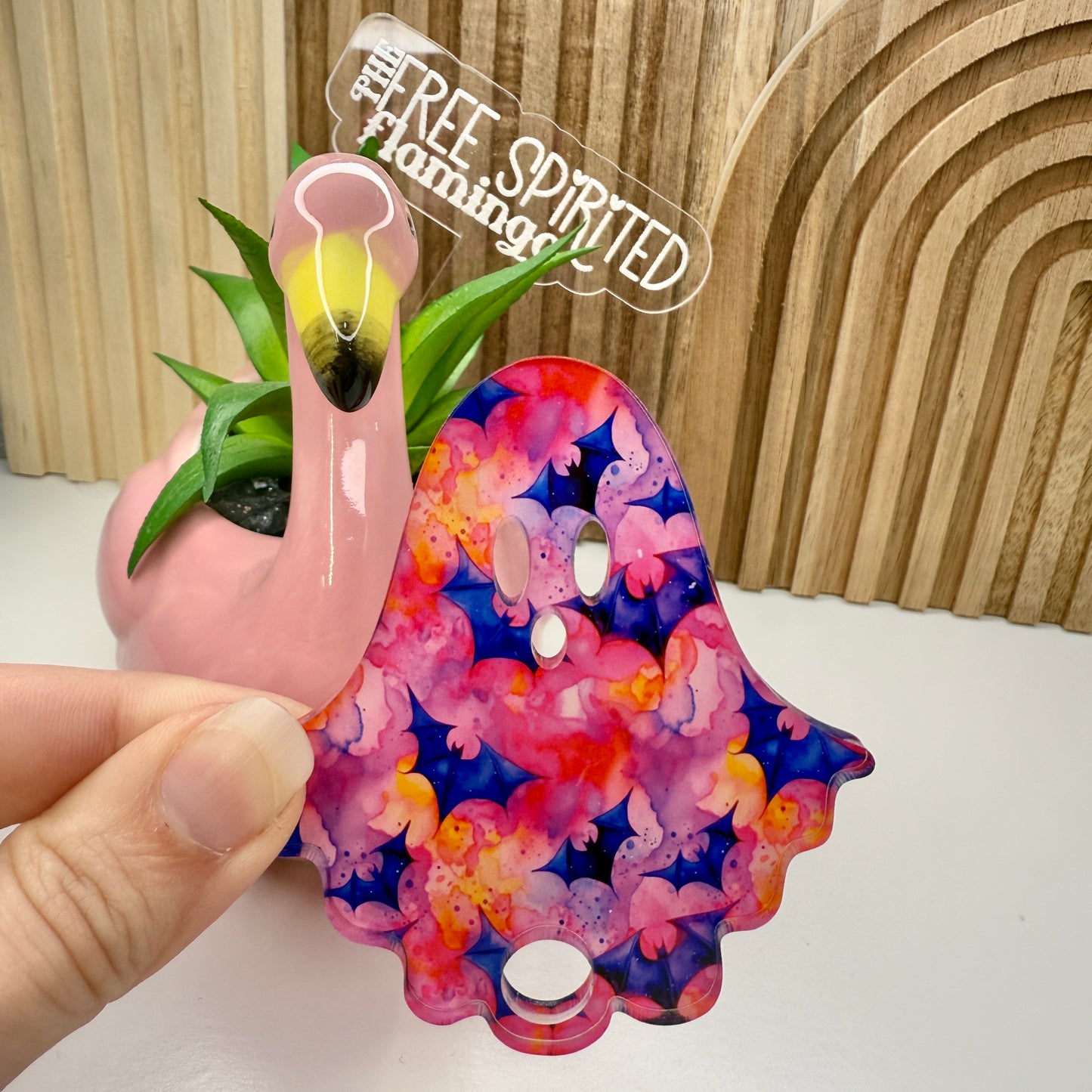 Batty Ghost Tumbler Tag