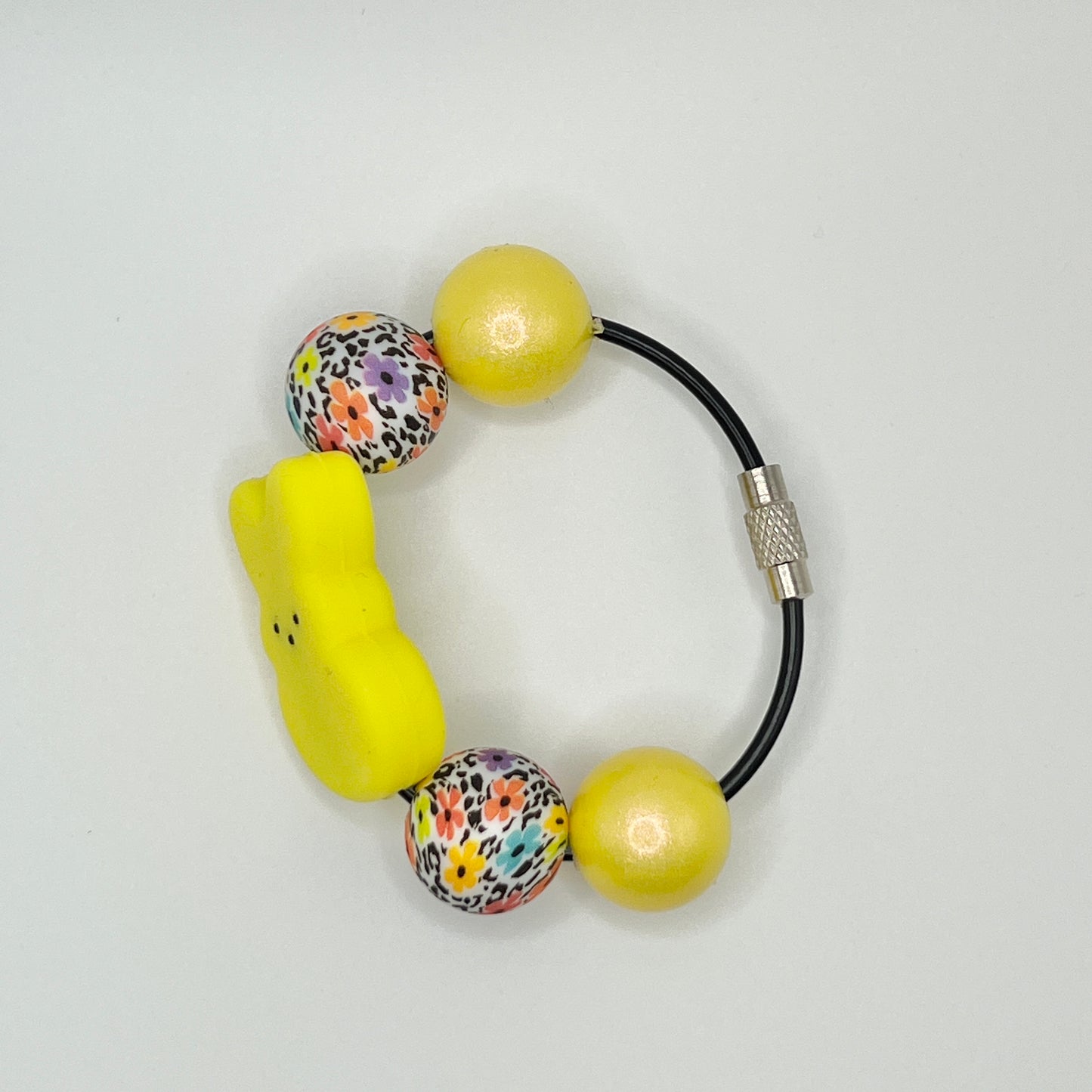 Floral Yellow Peep  Cup Charm