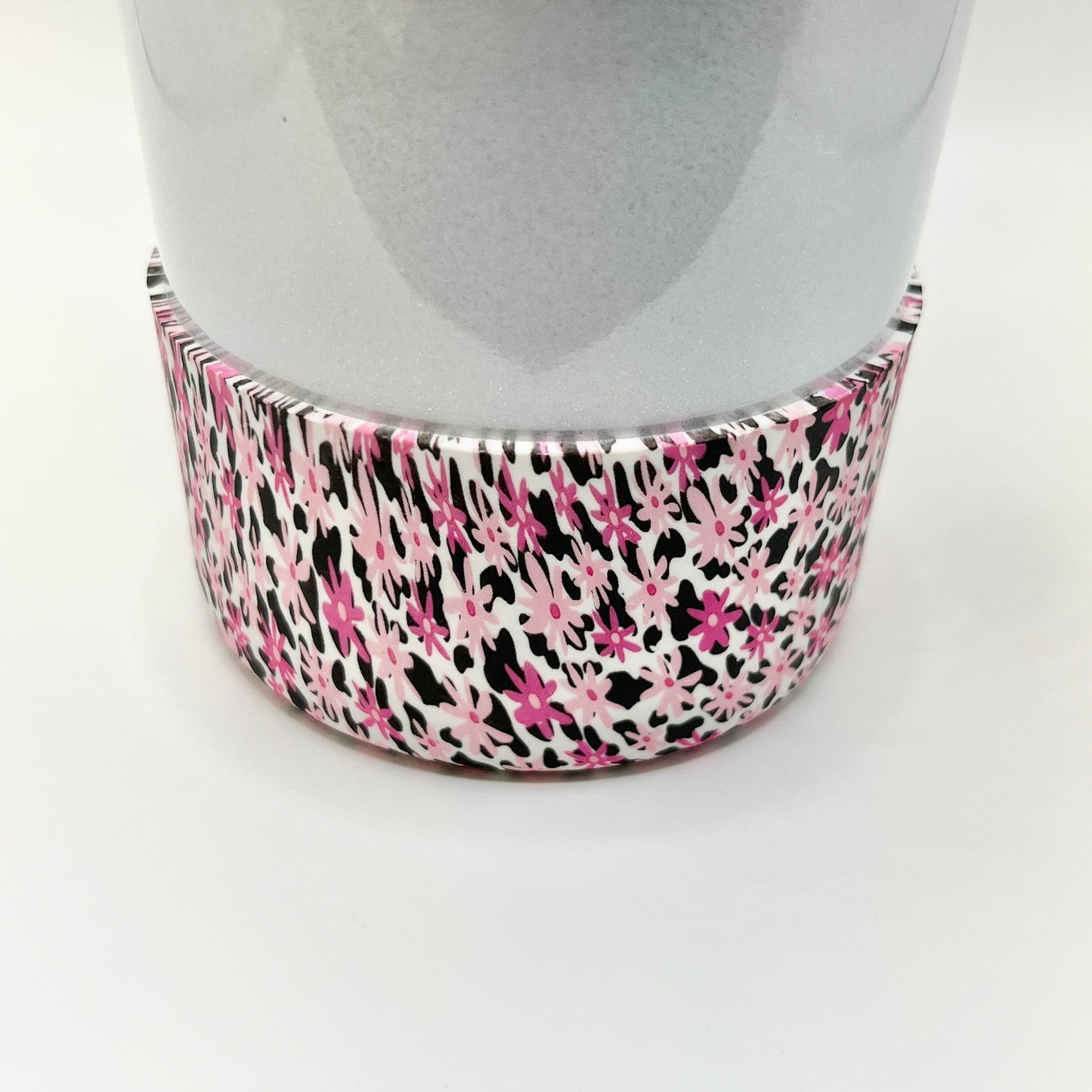 Pink Daisy Cow Tumbler Boot