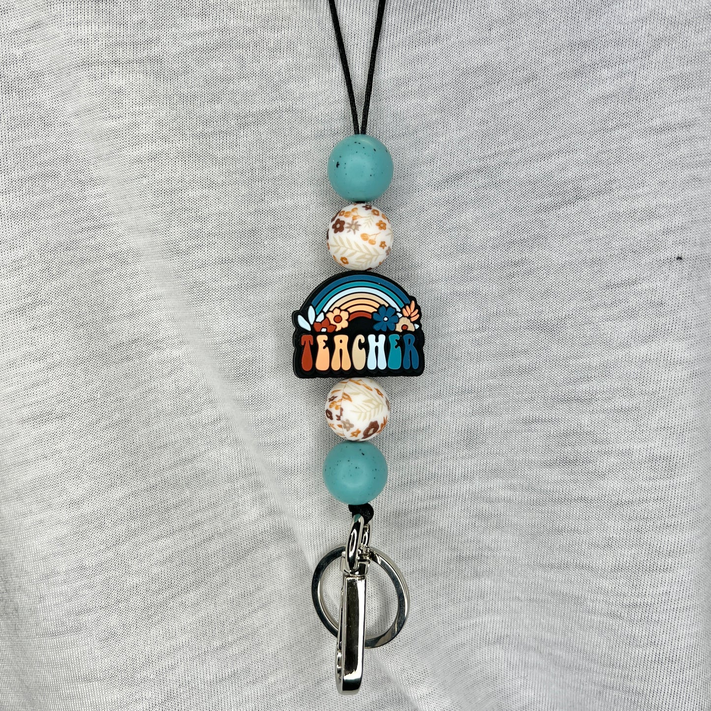 Boho Teal Teacher Lanyard