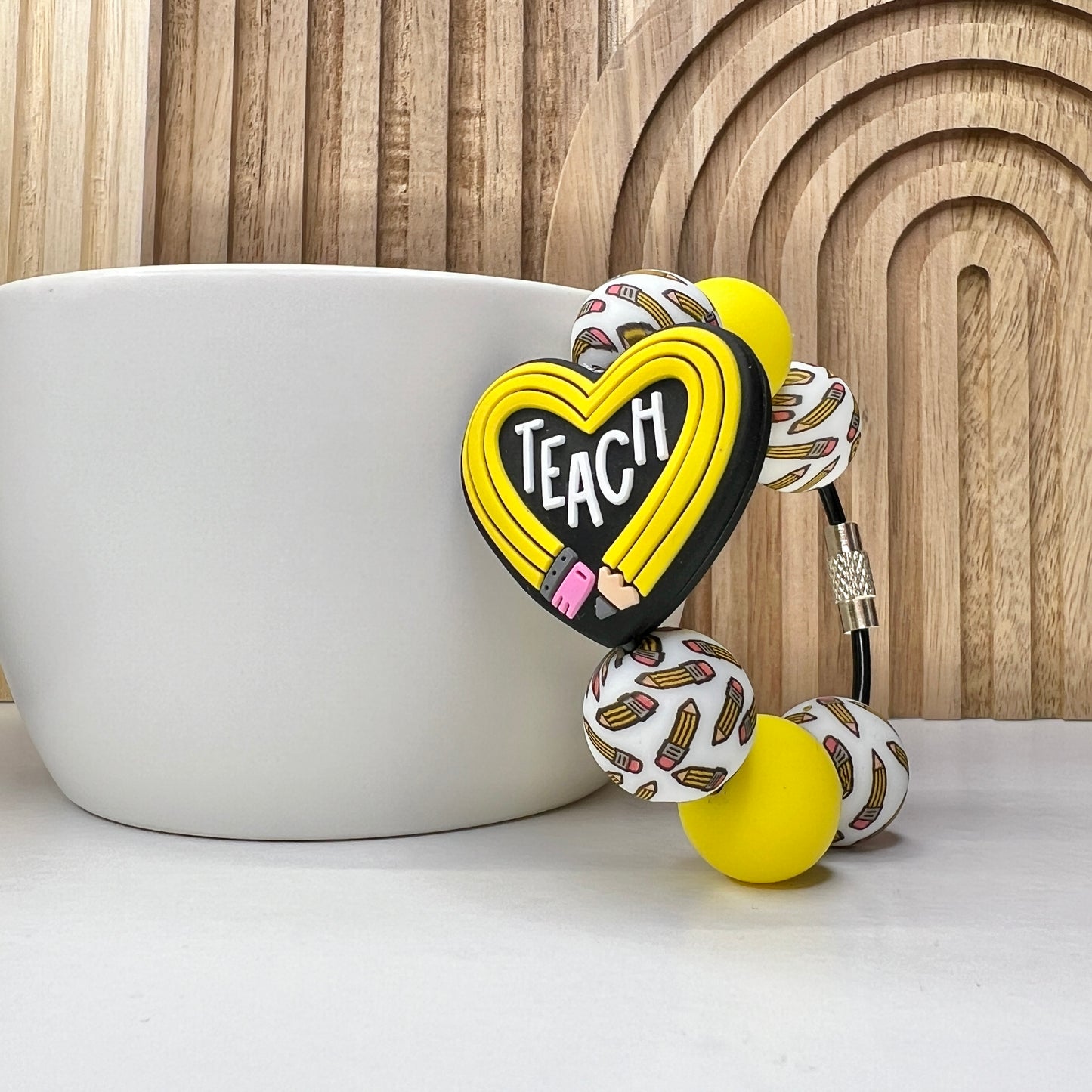 Teach Pencil Cup Charm