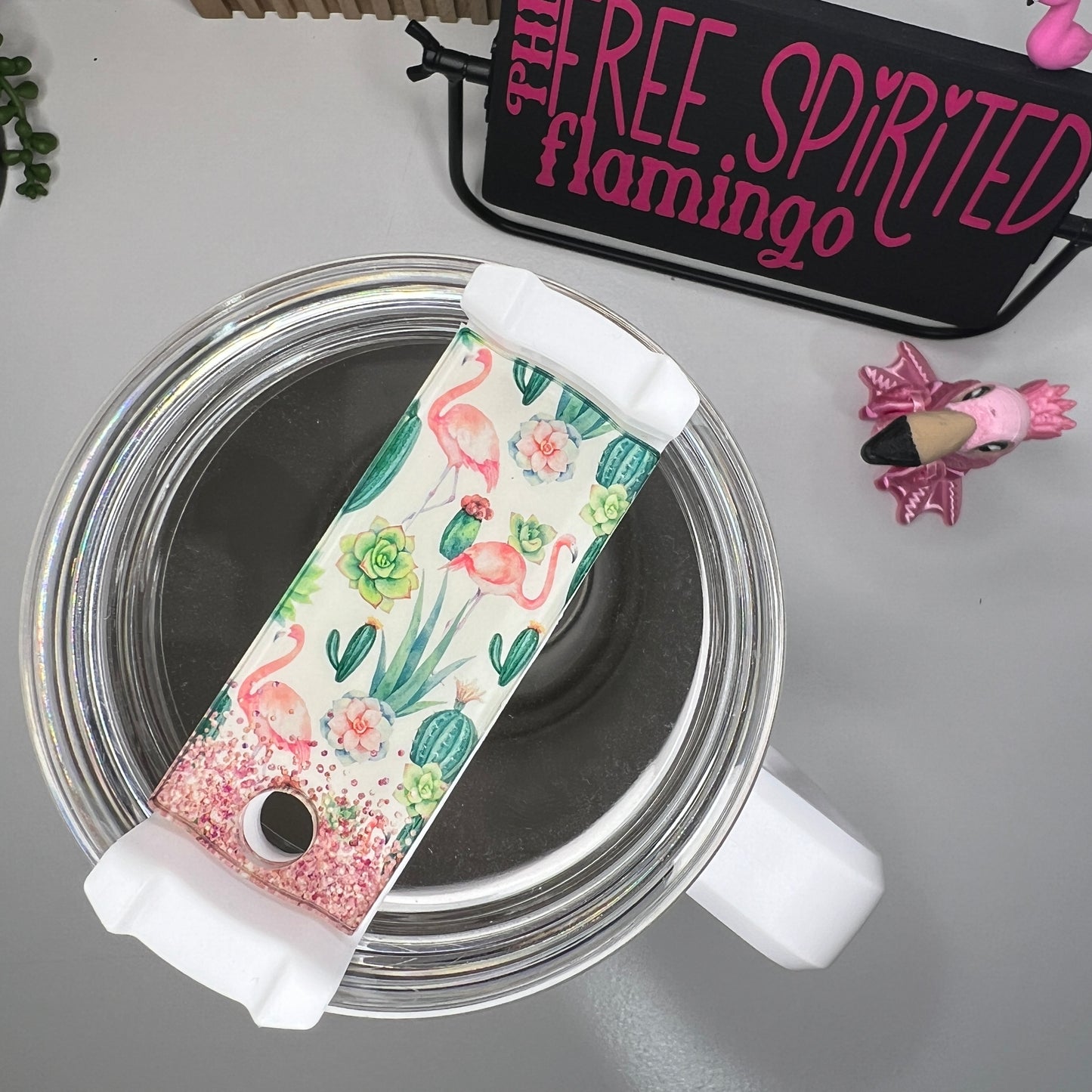 Flamingo Cacti Tumbler Tag