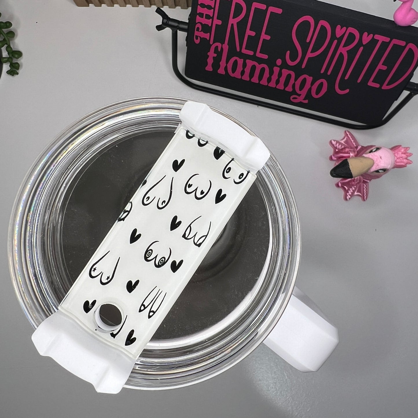 B&W Boobs Tumbler Tag