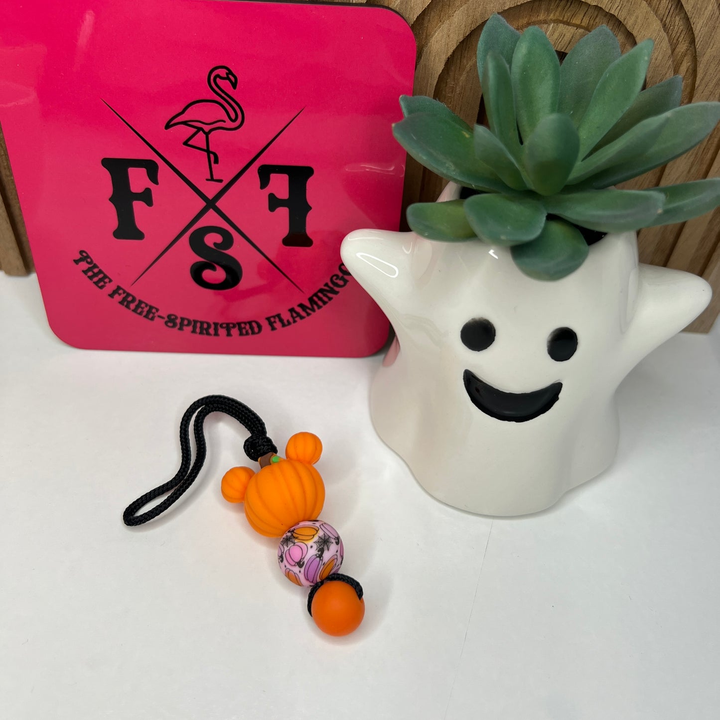 Orange Pumpkin Mouse Zipper Charm