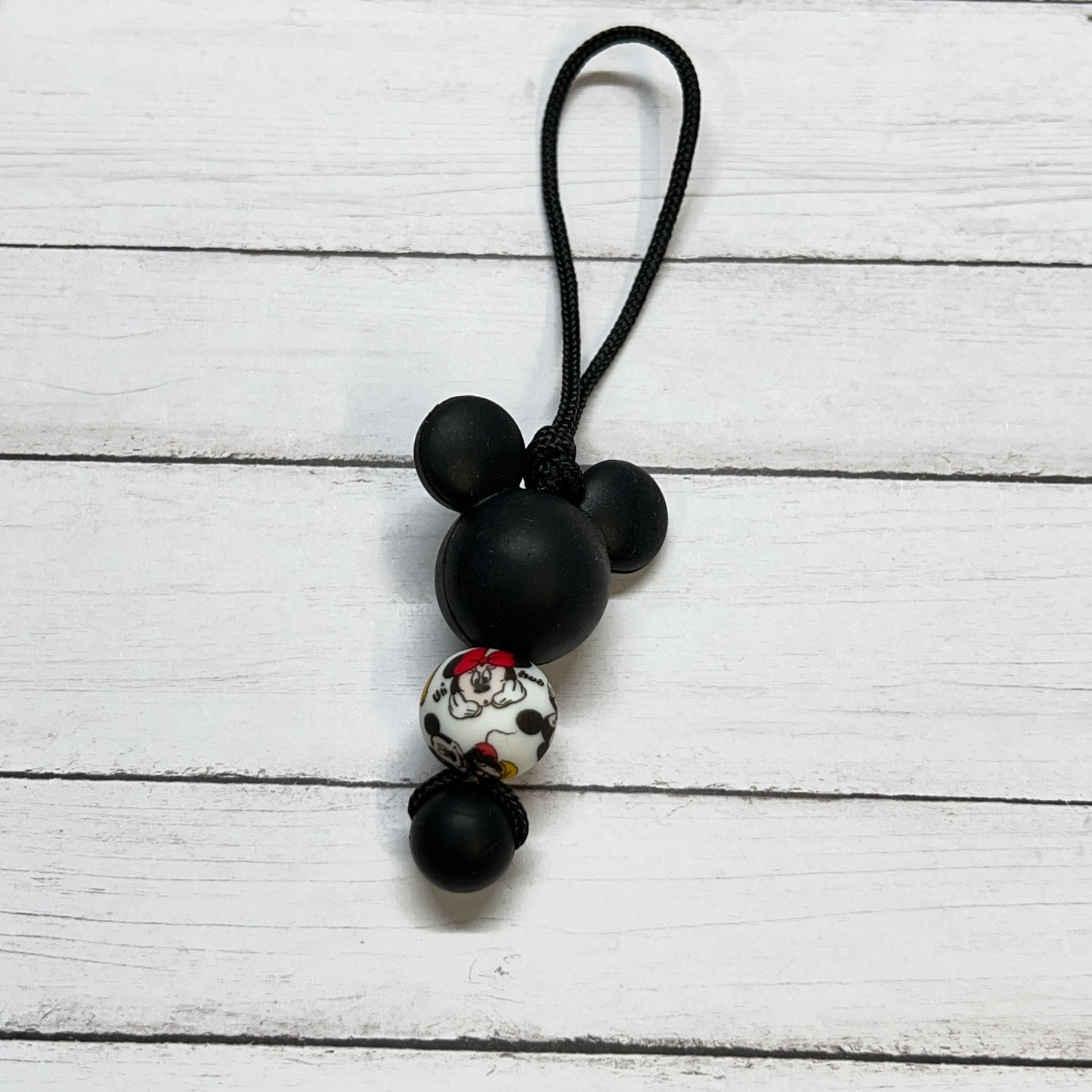 Black Mouse Head Zipper Charm
