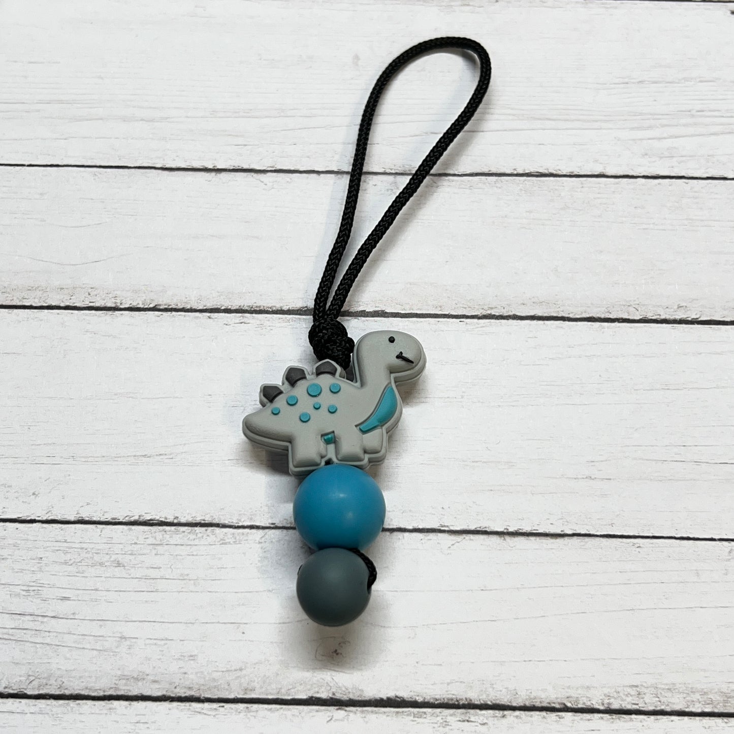 Gray Dino Zipper Charm