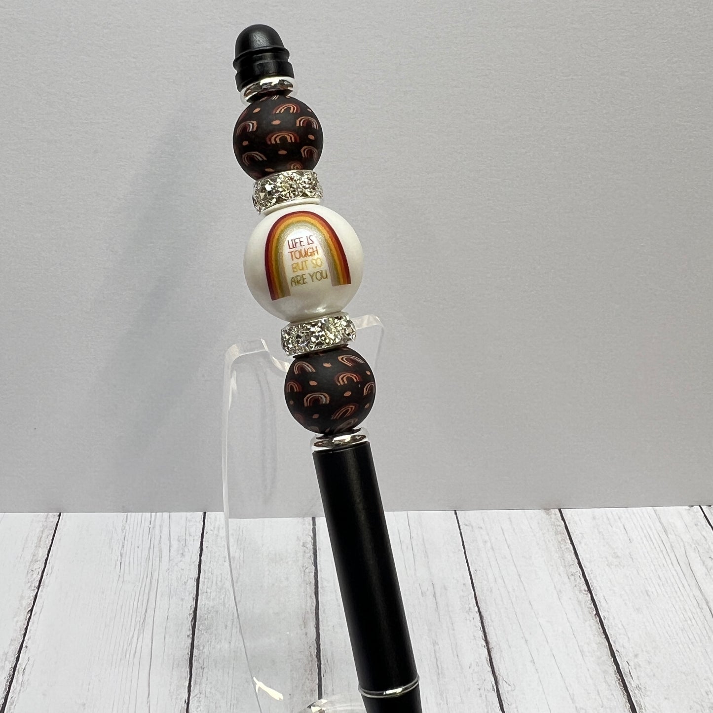 Life is Tough Dark Rainbow Metal Pen