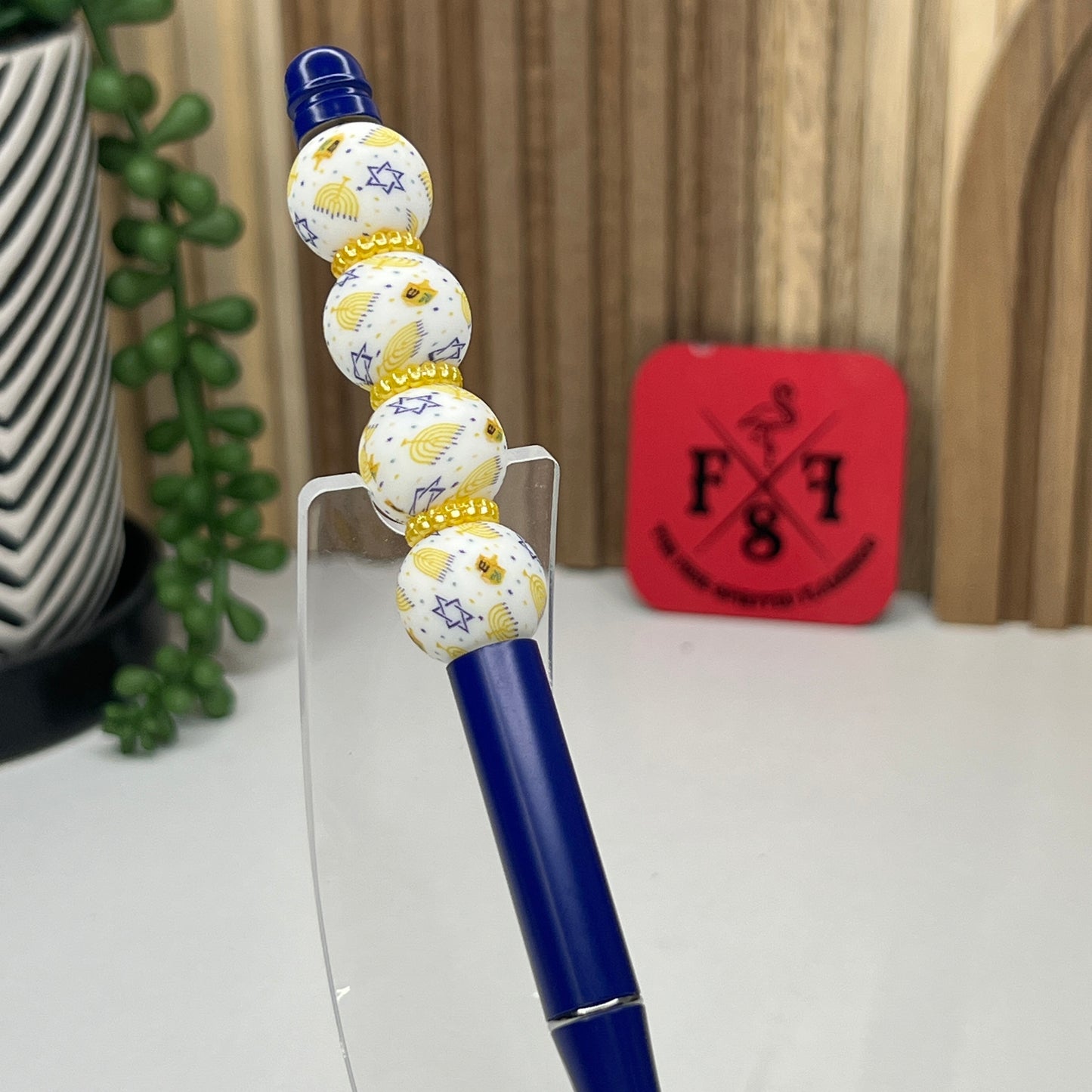 Yellow Hanukkah Metal Pen