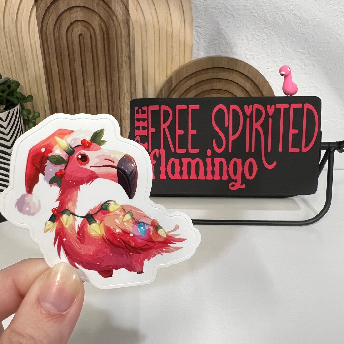 Christmas Flamingo Sticker