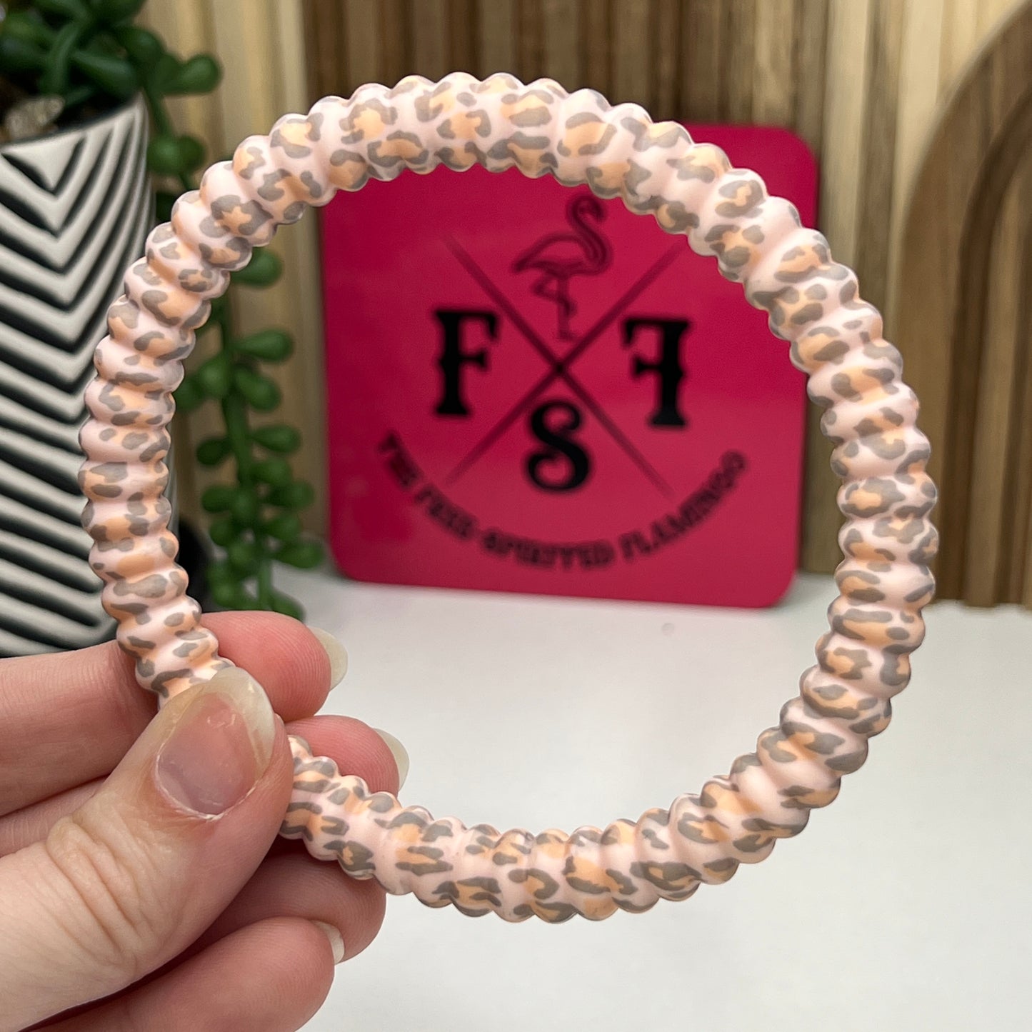 Pink Leopard Abacus Chewie Bracelet