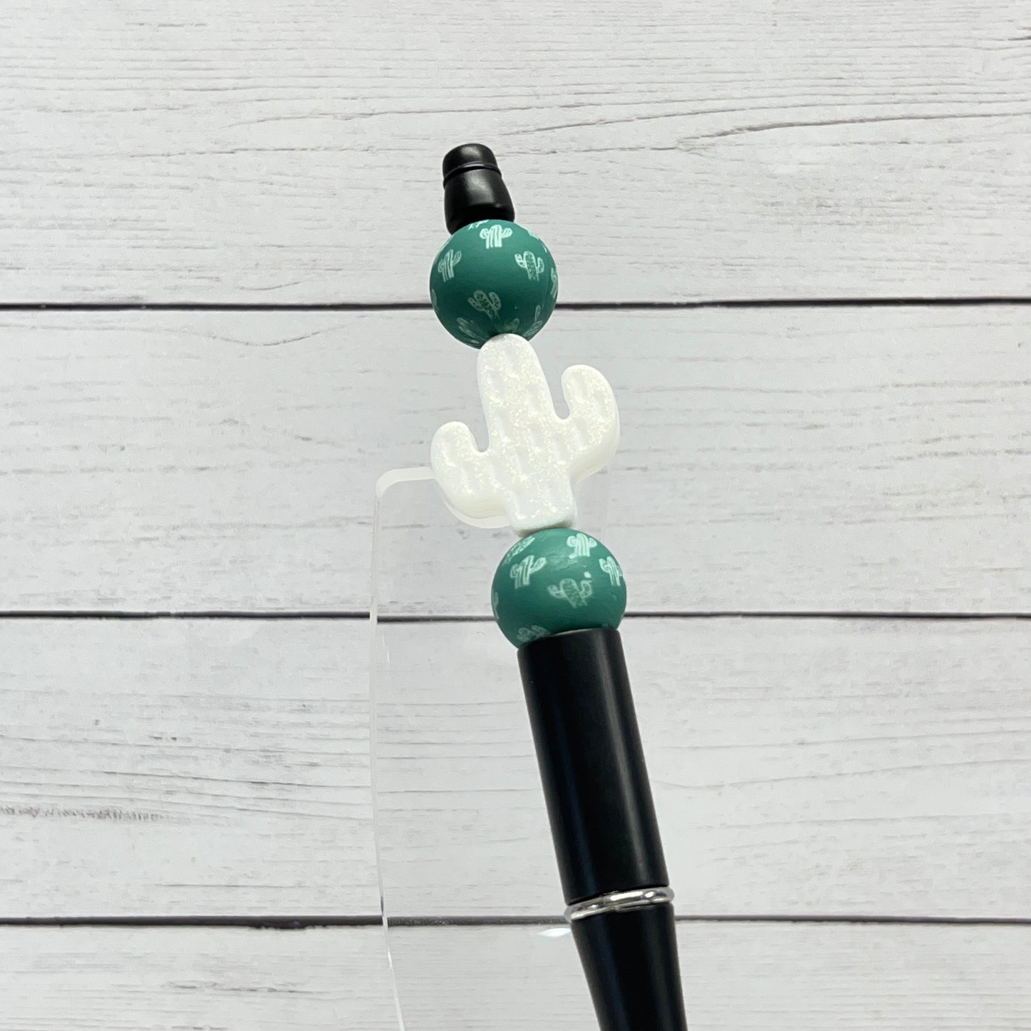 White Opal Cactus Plastic Pen