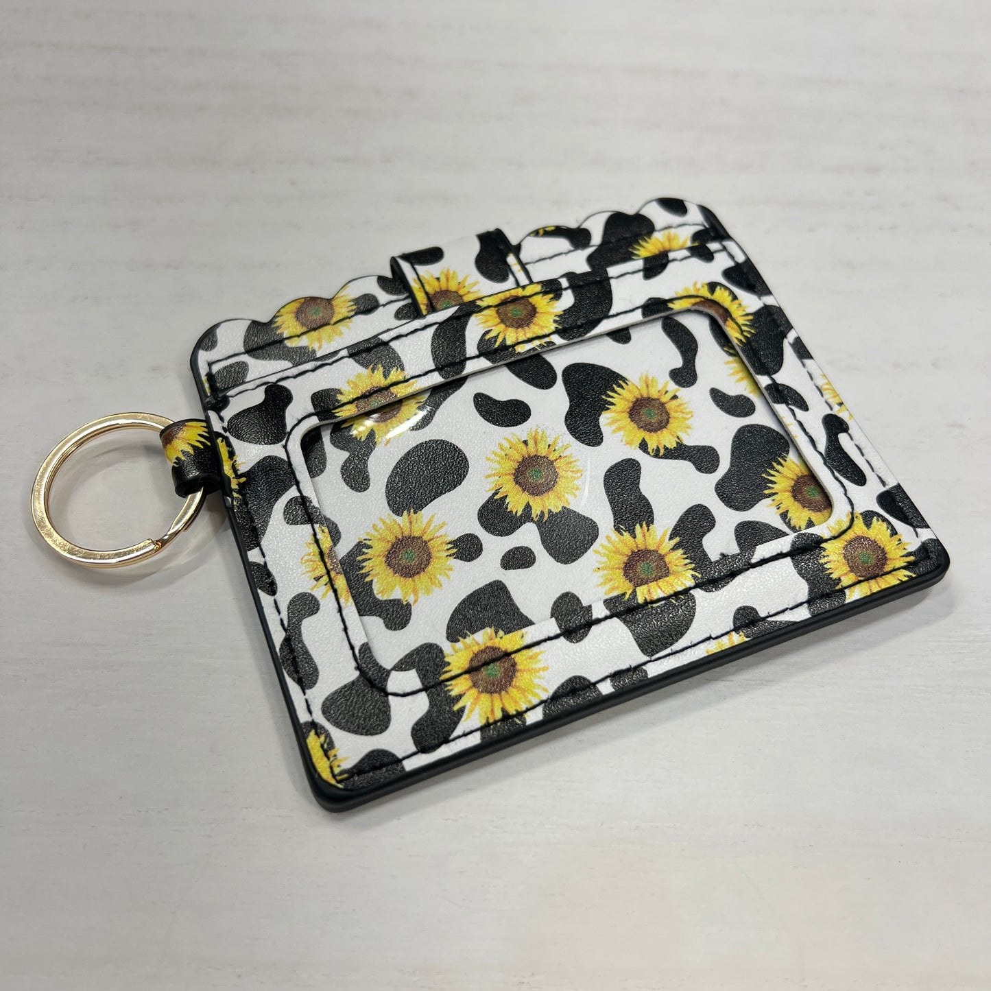 B&W Cow Sunflower Wallet