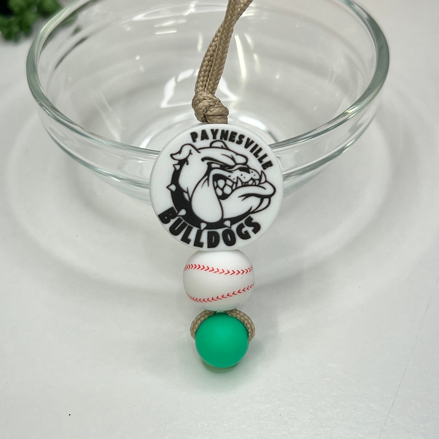 Bulldog Baseball Zipper Charm