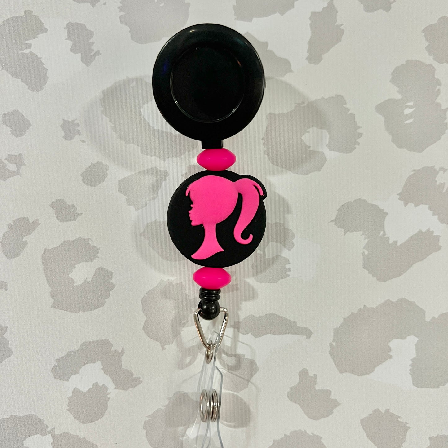 Pink Doll Badge Reel