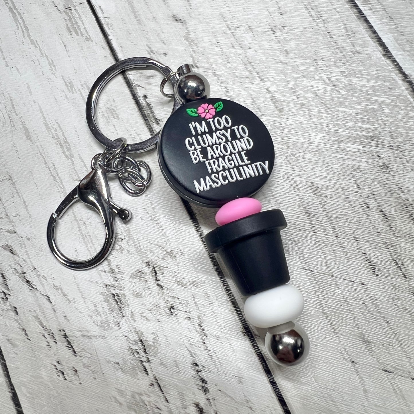 Too Clumsy w/Planter Silver Keychain Bar