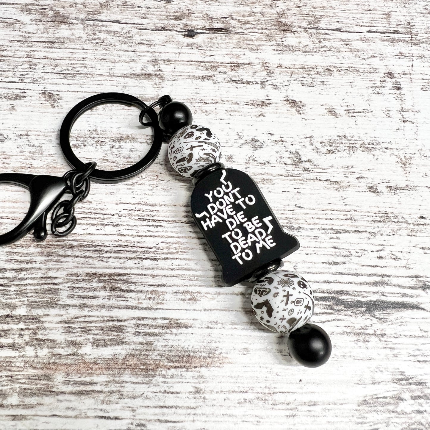 Dead To Me Black Keychain Bar
