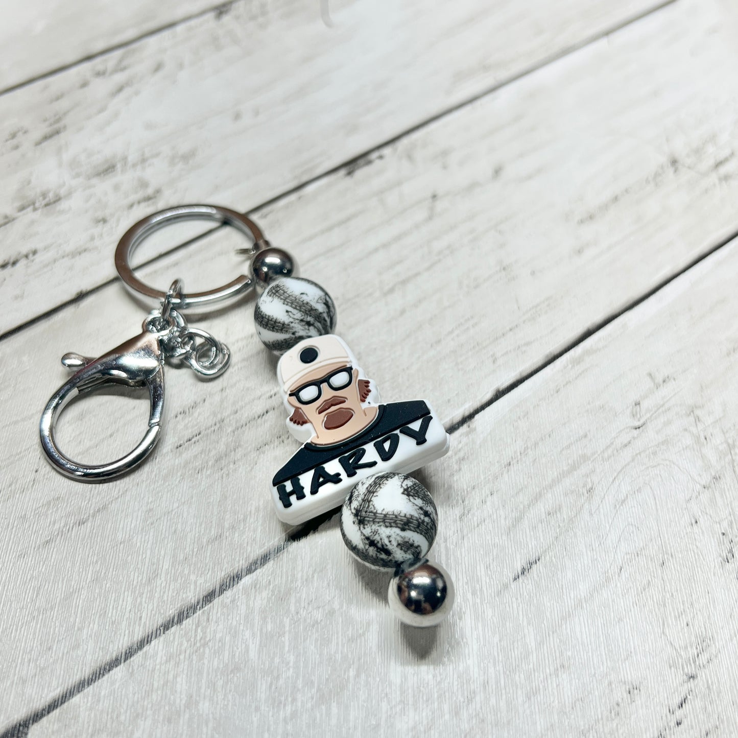 Hardy Burnout Silver Keychain Bar