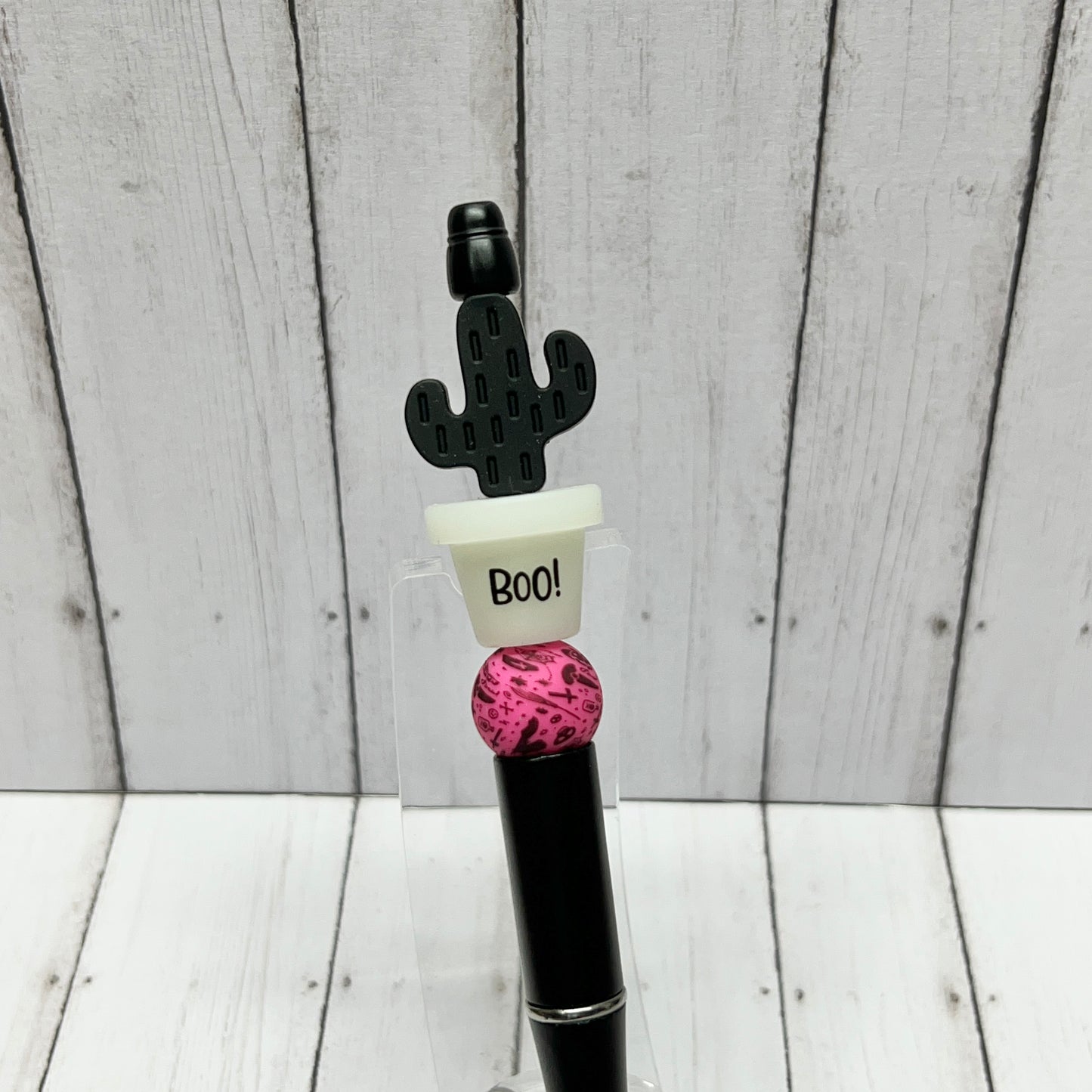 Potted Cactus Glow BOO Plastic Pen