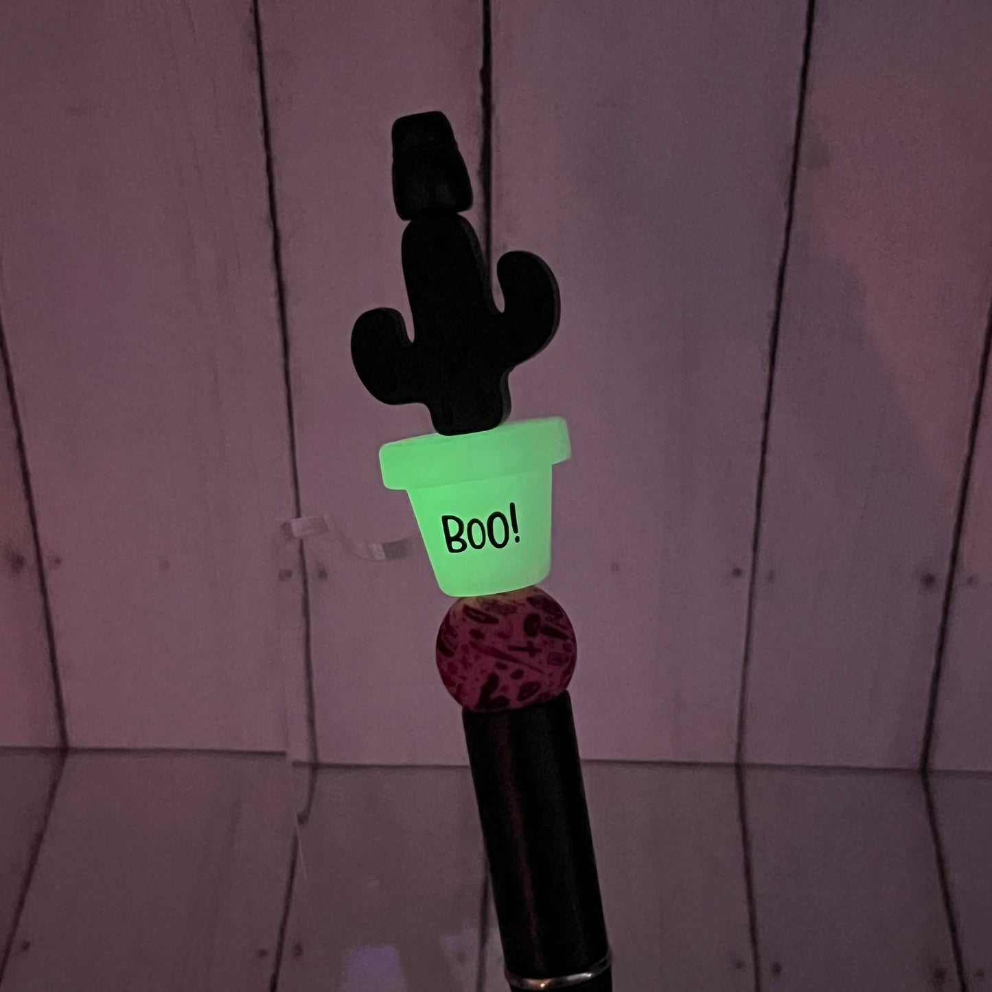 Potted Cactus Glow BOO Plastic Pen