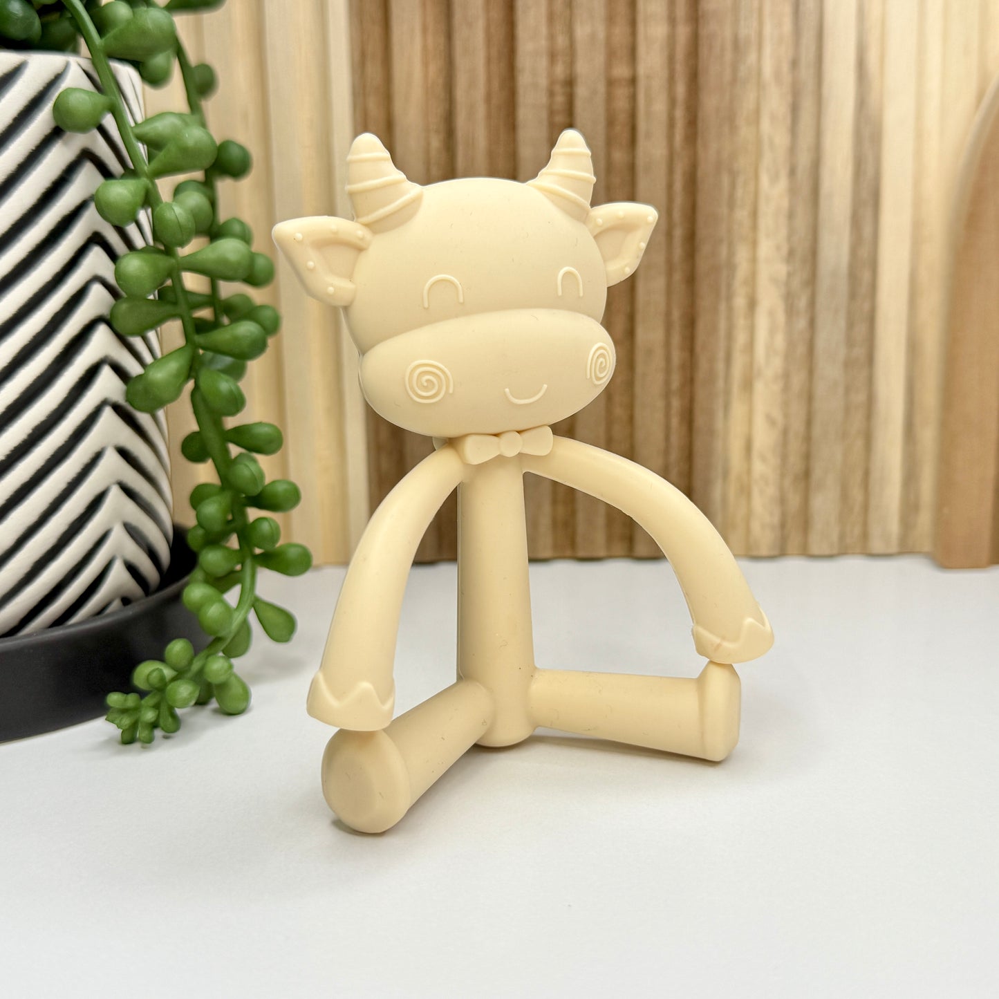 Beige Flexible Cow Teether