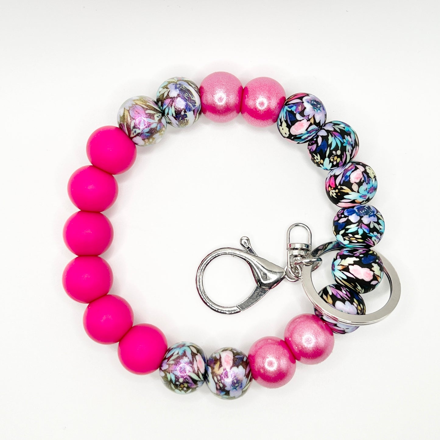 Matte w/Opal Midnight Blossom Wristlet