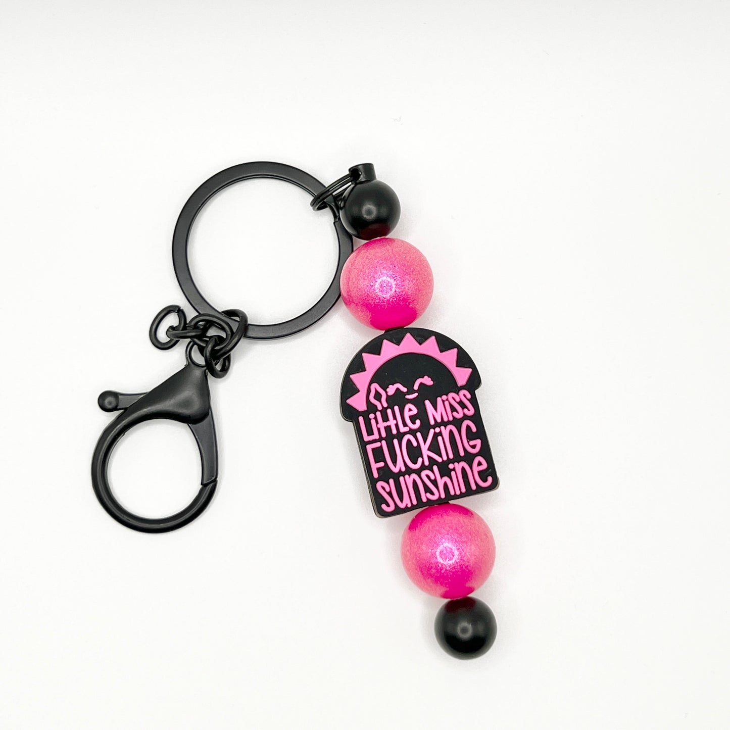Pink Little Miss F***ING Sunshine Black Keychain Bar