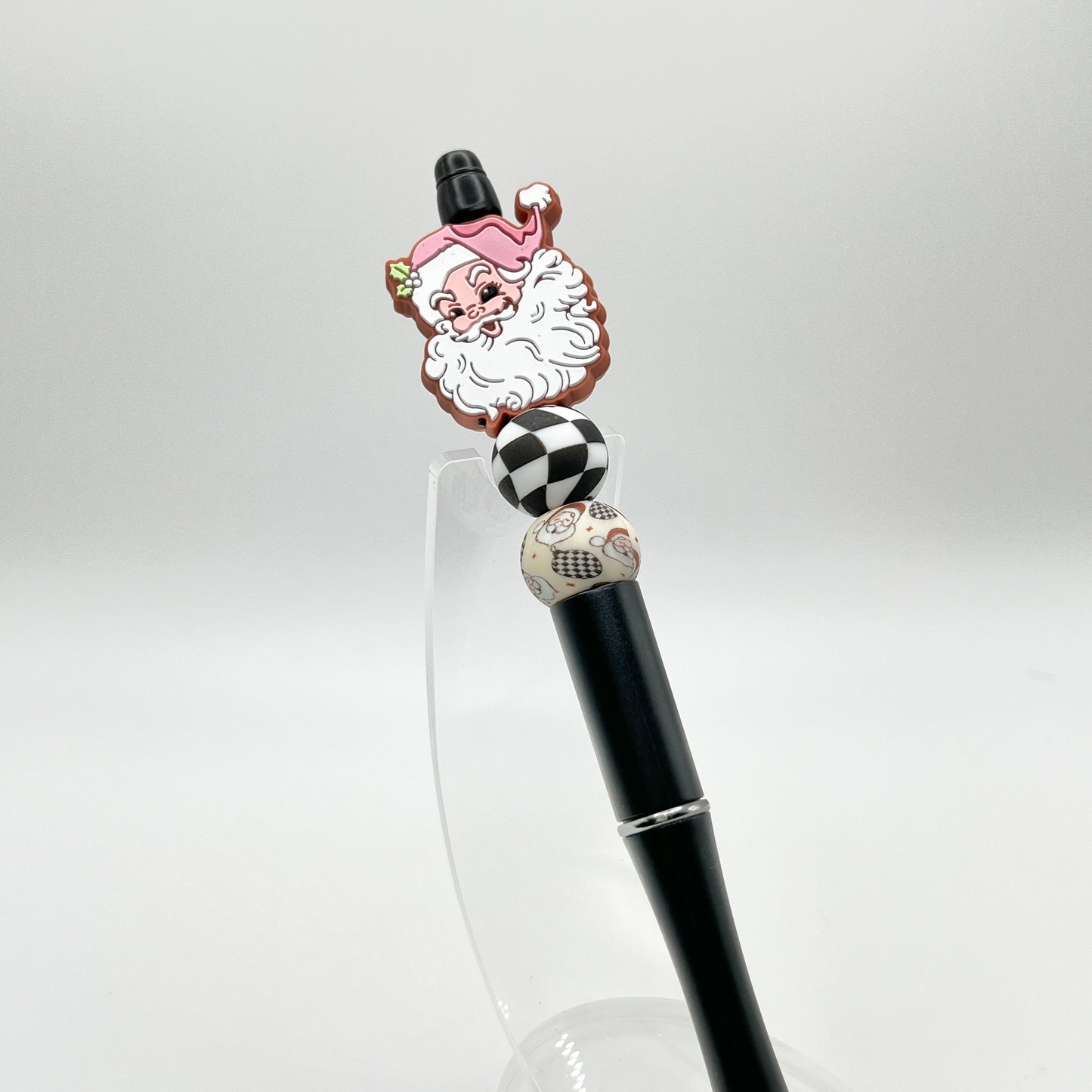 Pink Retro Santa Plastic Pen