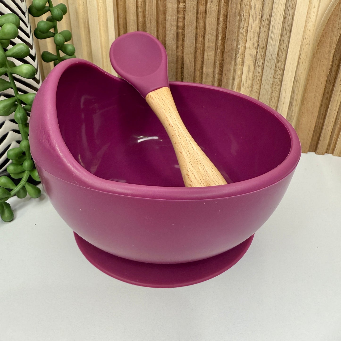 Silicone Bowl w/Spoon | Deep Purple
