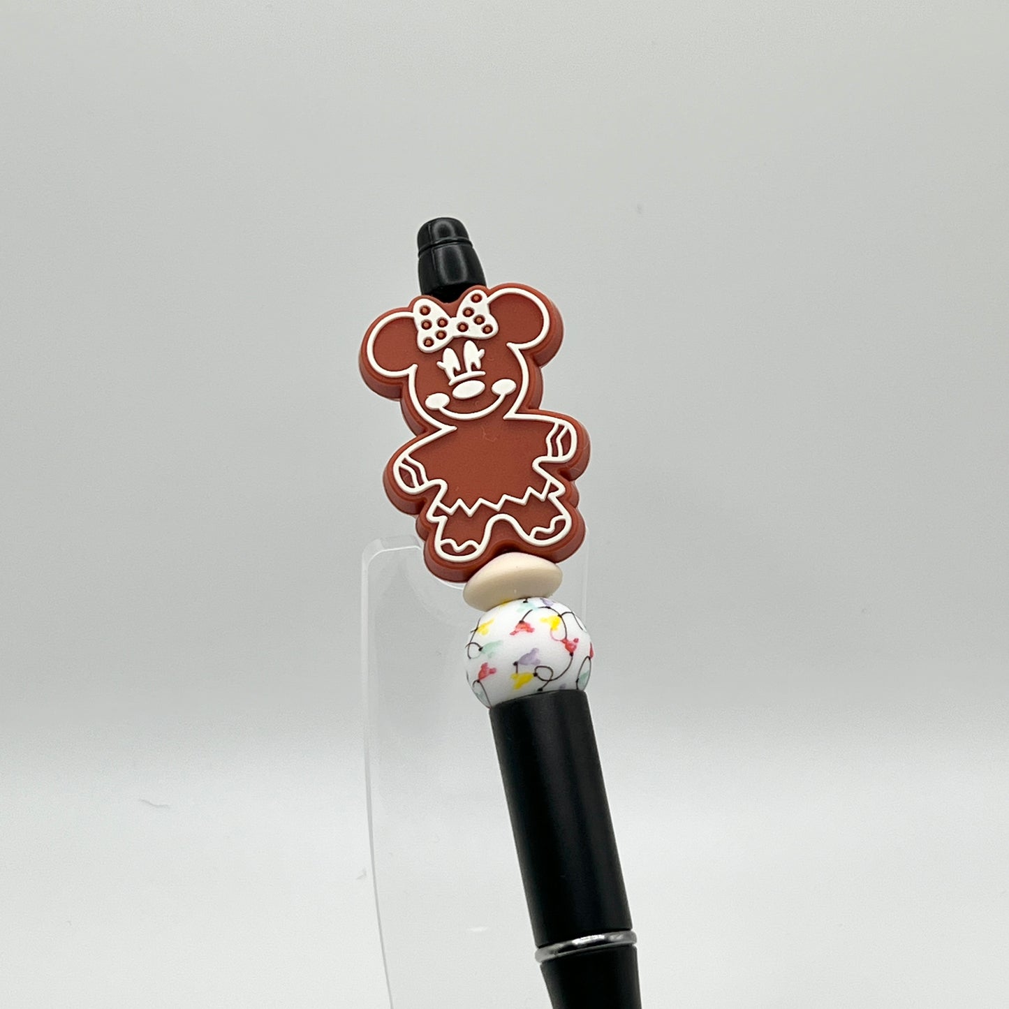 Mouse w/Bow Gingerbread Plastic Pen
