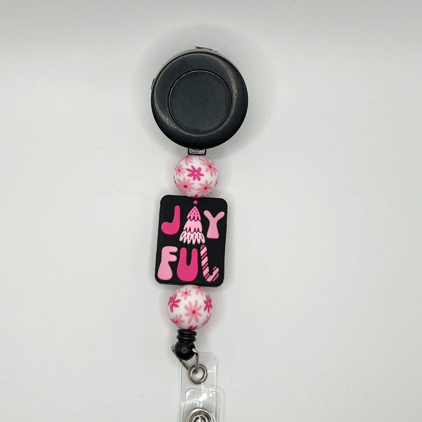 Pink JOYFUL Badge Reel