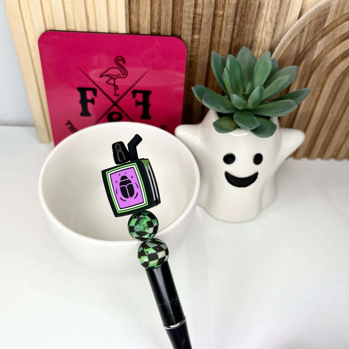 Beetle Checkered Juicebox Plastic Pen