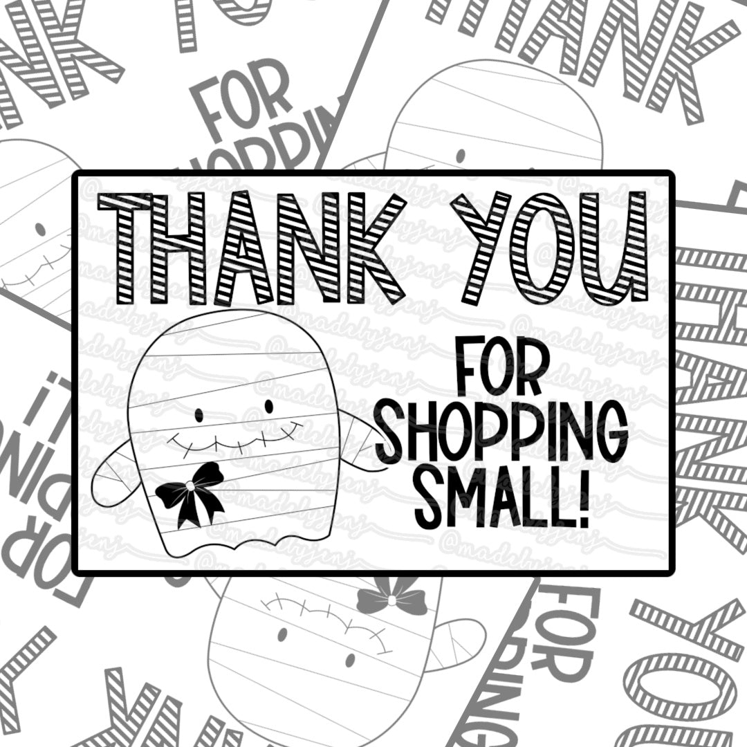 Thank You Mummy Ghost - Thermal Label Design