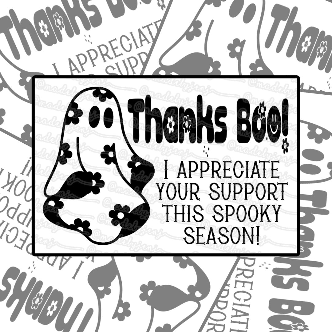 Thanks Boo - Thermal Label Design