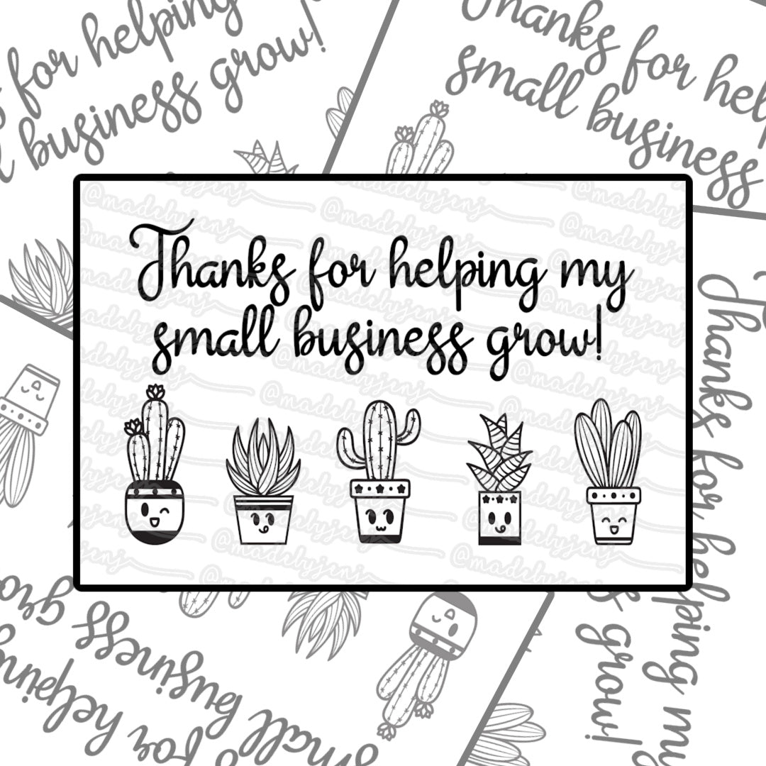 Thanks Cactus - Thermal Label Design