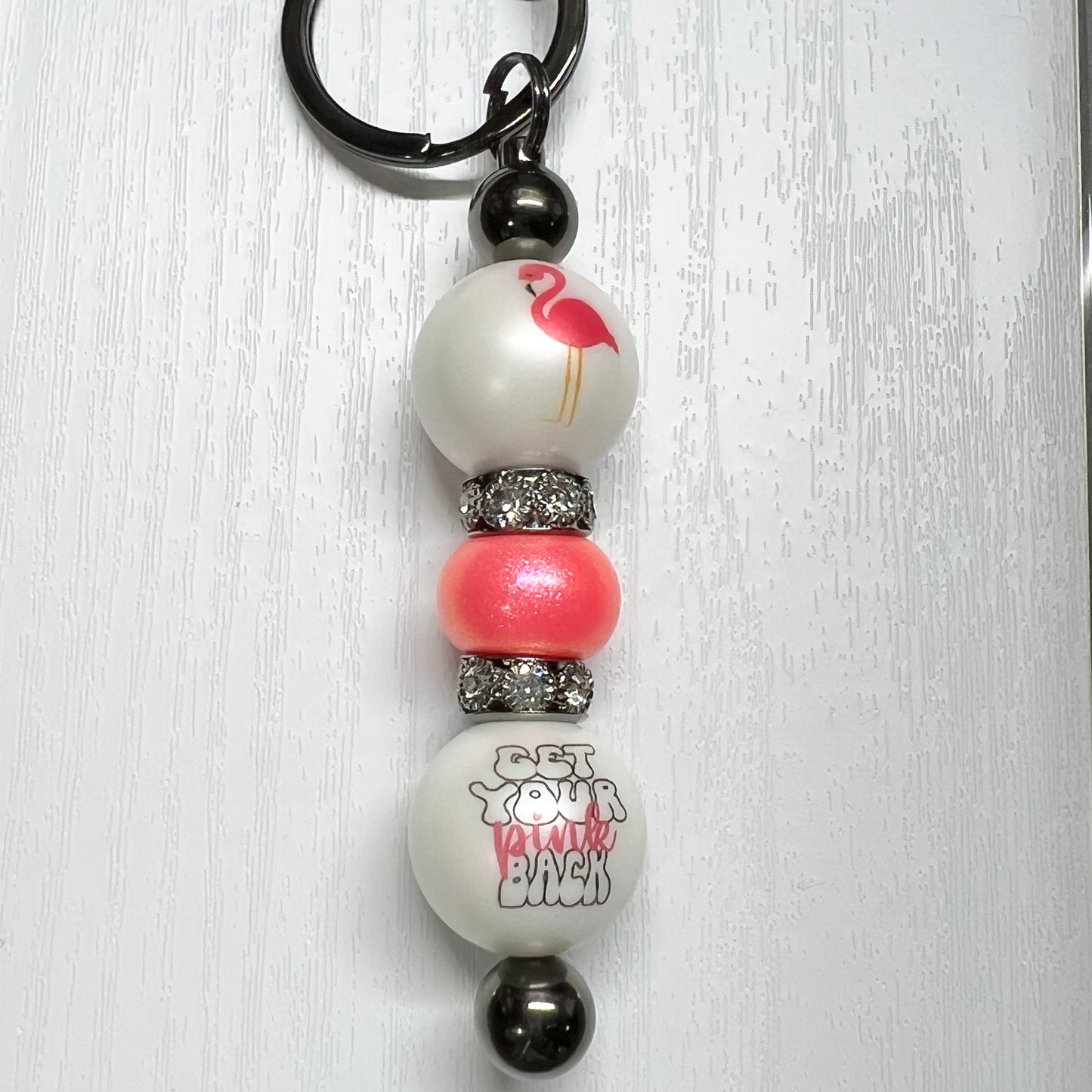 GYPB Jeweled Opal Gunmetal Keychain Bar