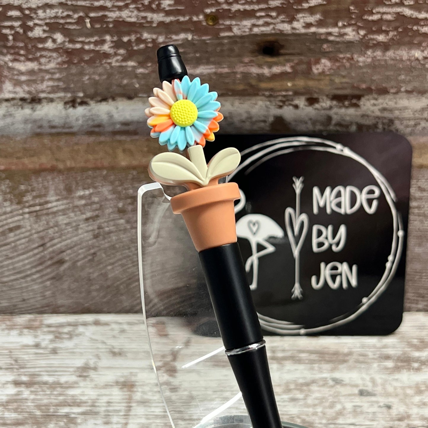 Multi Daisy Light Bloom Plastic Pen