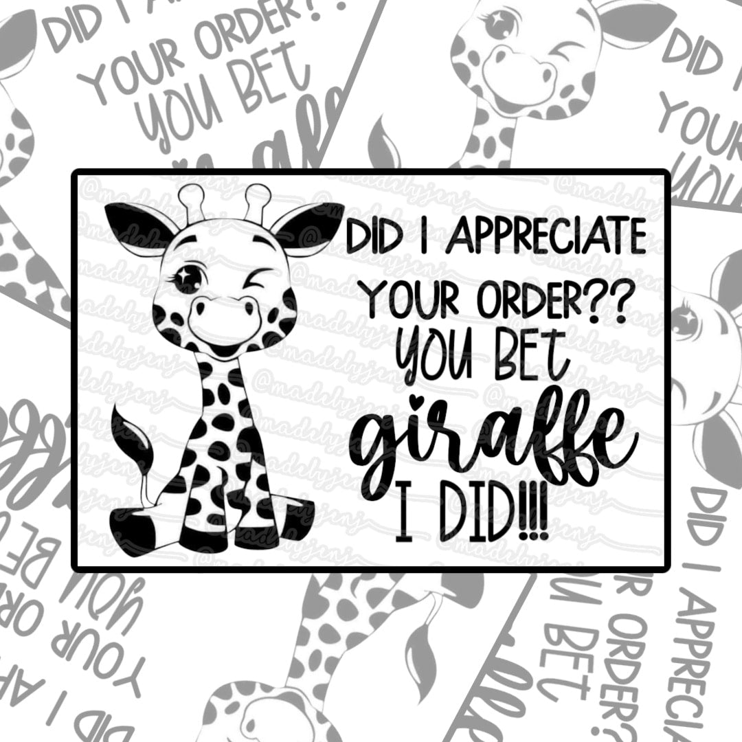 Giraffe Appreciate - Thermal Label Design