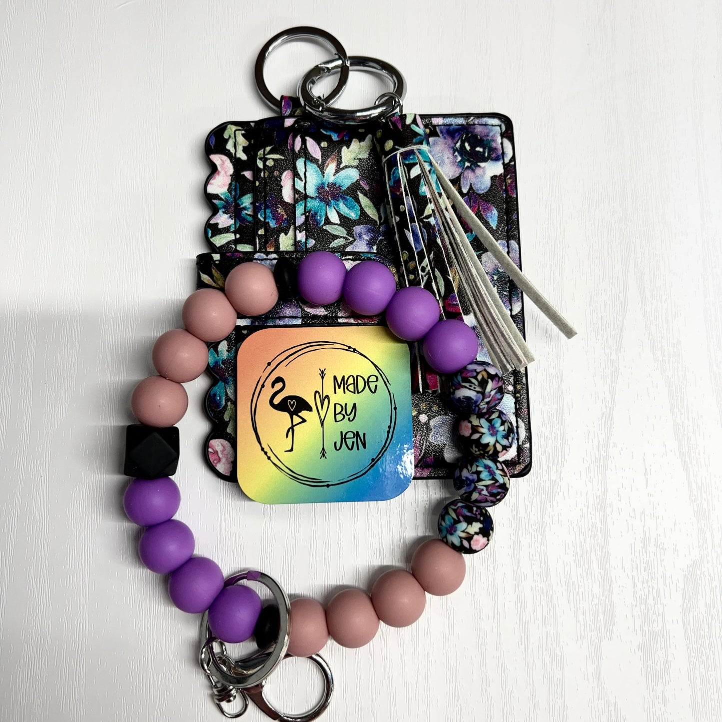 Midnight Blossom Wristlet w-Wallet