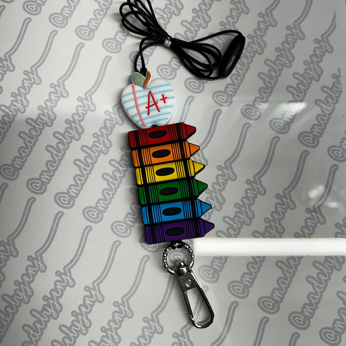 Paper Apple & Crayon Lanyard
