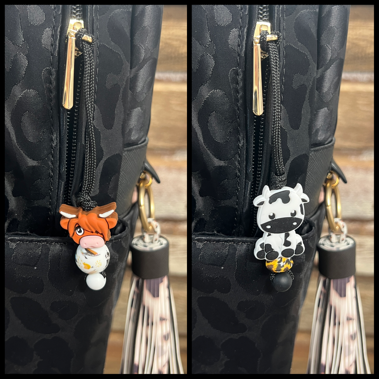 Cow Zipper Charm