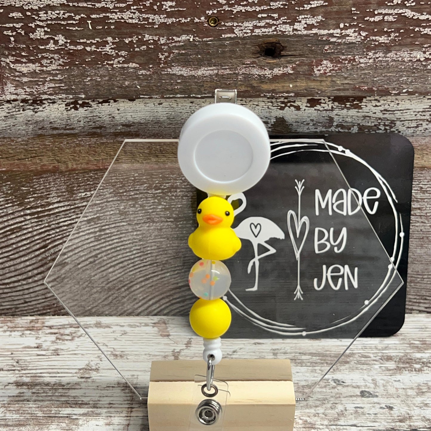 Rubber Ducky w-Confetti Badge Reel