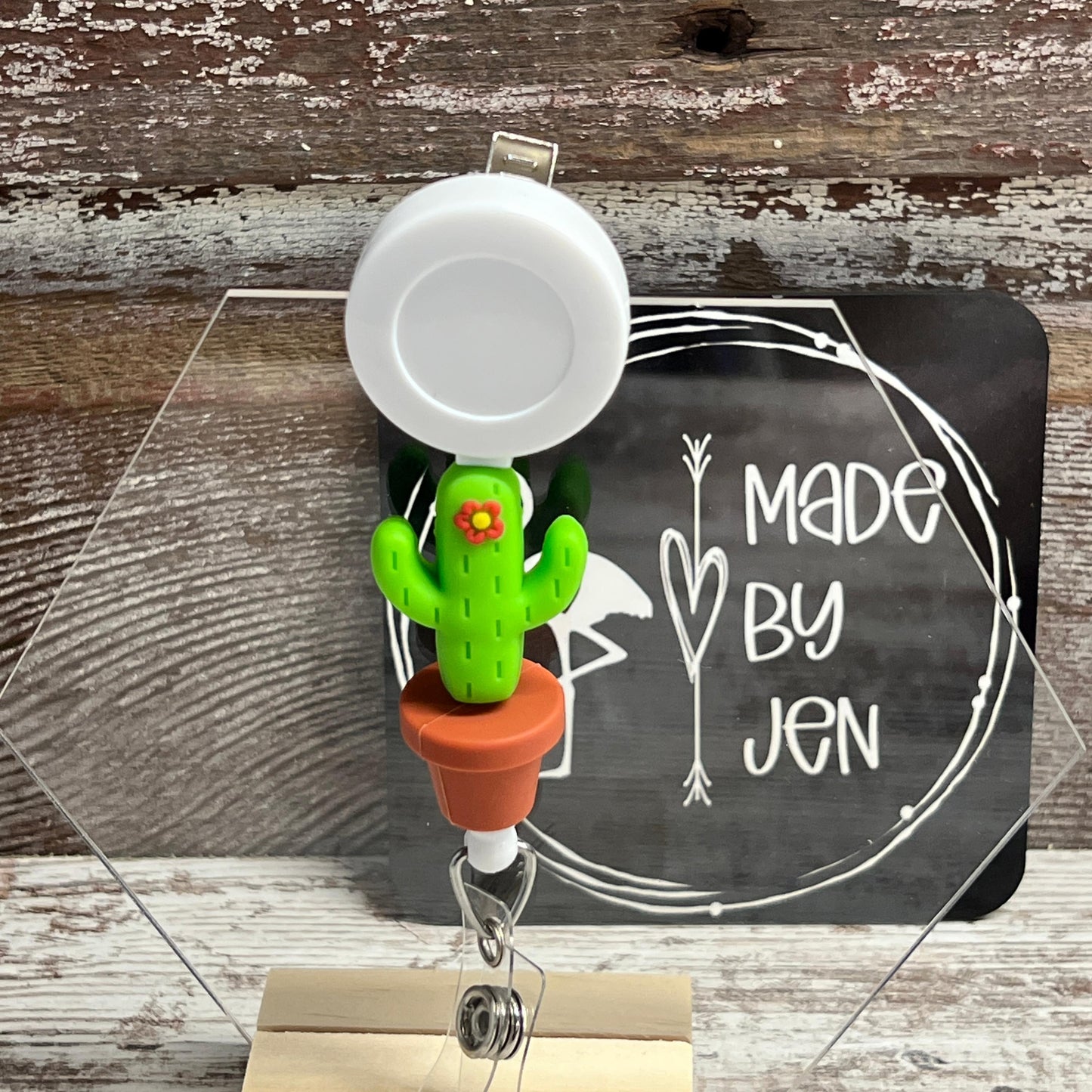 Cactus w-Dark Planter Badge Reel