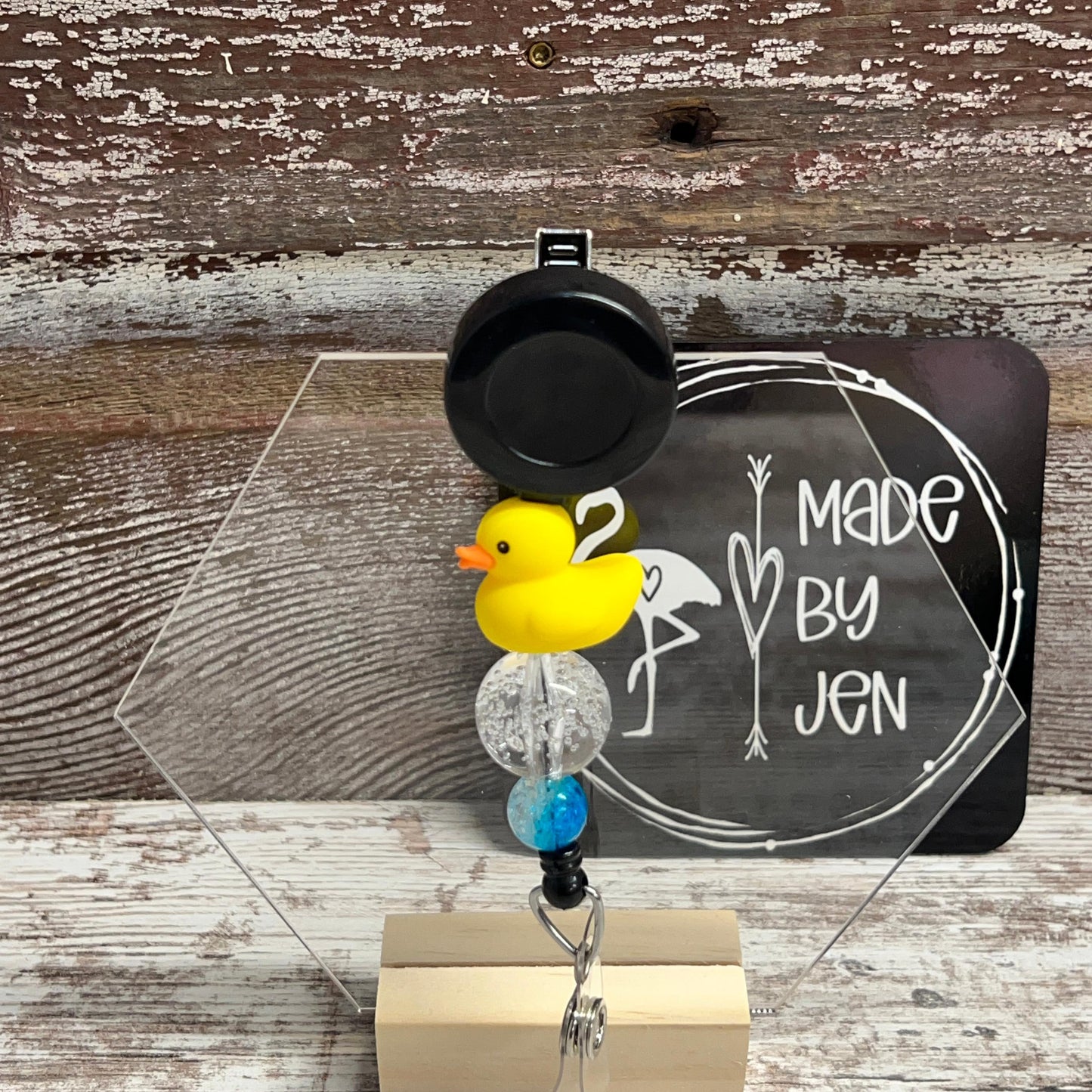 Rubber Ducky w-Clear 'Bubble' Badge Reel