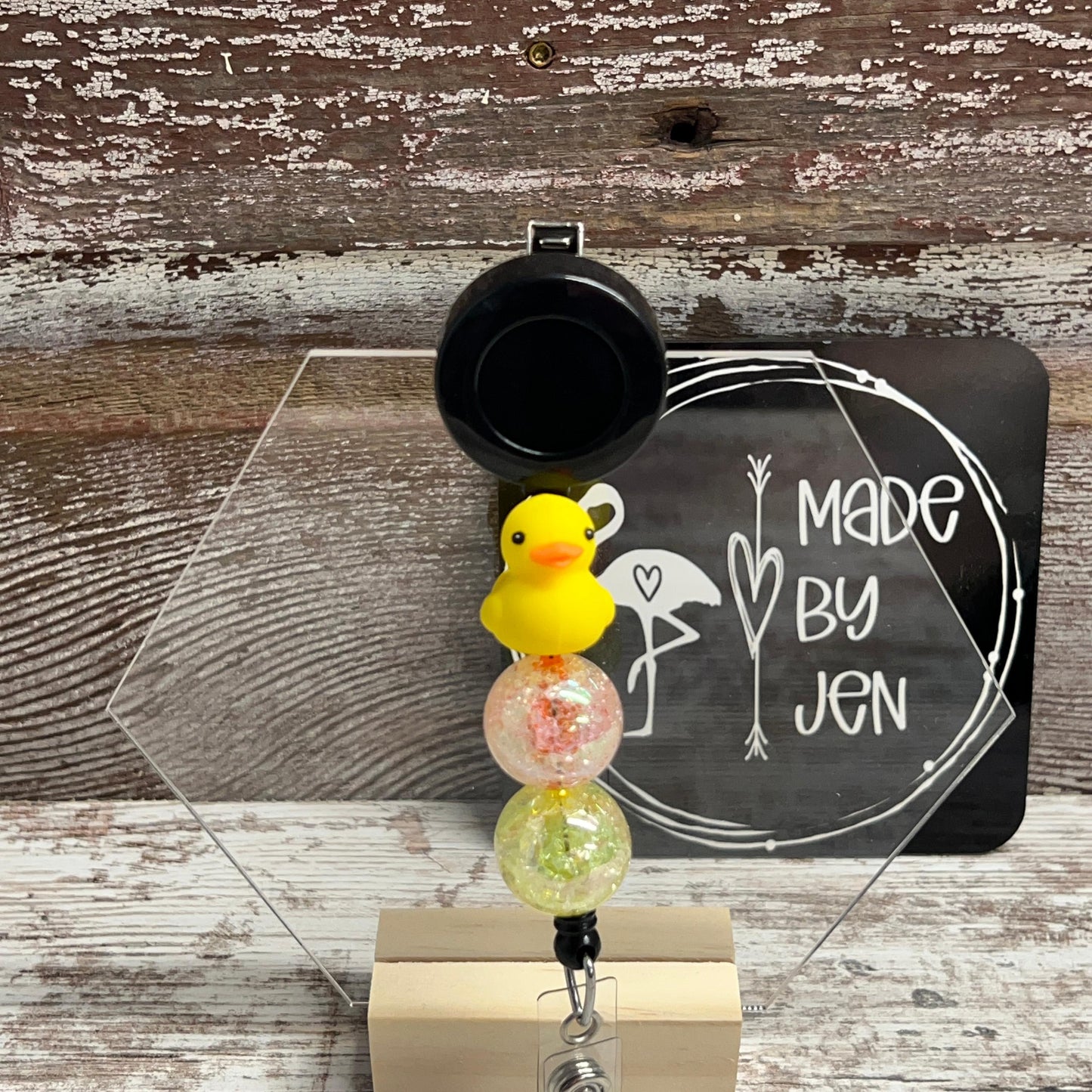 Rubber Ducky w-Color 'Bubble" Badge Reel