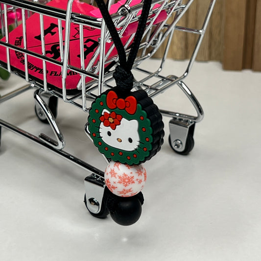 Kitty Wreath Zipper Charm